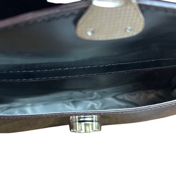 Beijo Brown Leather With Matching Coin Purse Set Twist Lock Women Handbag Size M - Picture 7 of 16